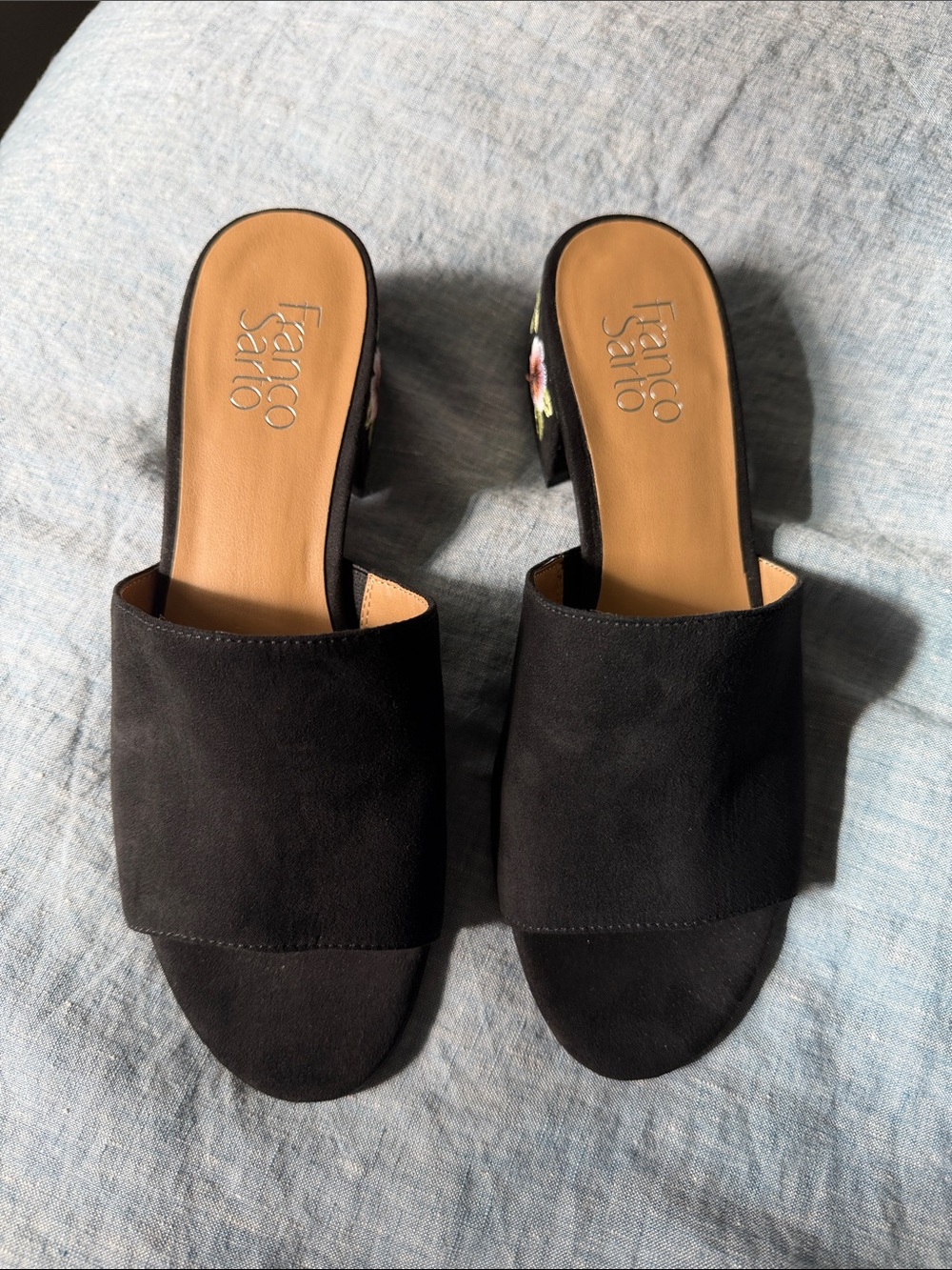 Franco Sarto Black Slide Sandals
